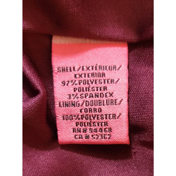 Betsey Johnson Long Sleeve Round Neck Dress Size 12 Burgundy NWT 80s - Picture 7 of 16